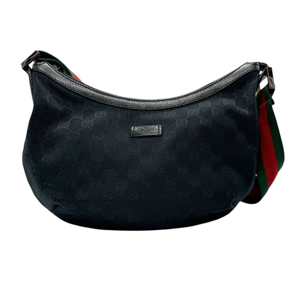 Gucci GG canvas hobo bag black monogram signature web